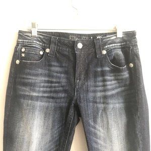 Miss Me Jeans Signature Ankle Skinny Crop Jeweled Embellished Hem Mid Rise 30